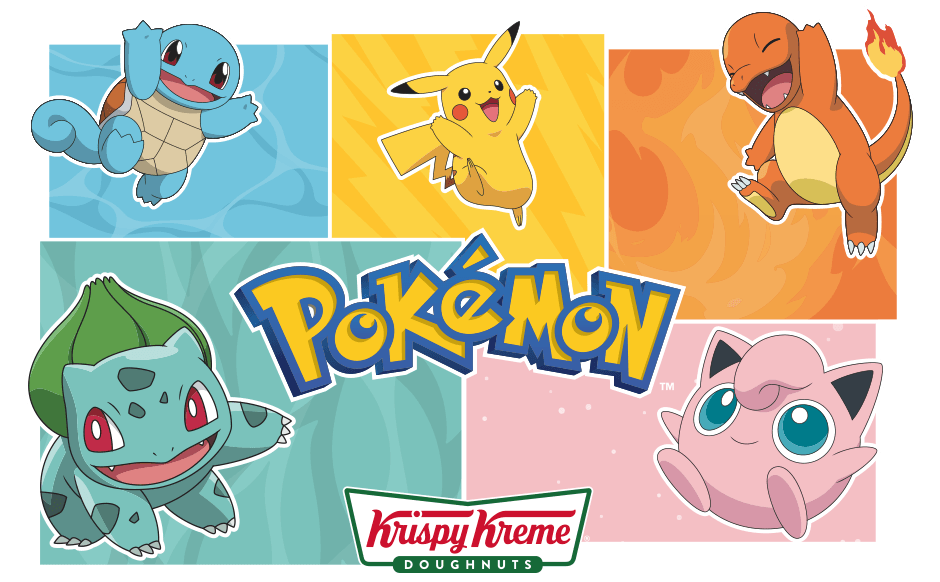 Edição especial Krispy Kreme x Pokémon: seis doughnuts inspirados nos ícones de Pokémon.